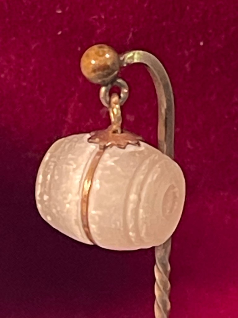 Victorian Era Stanhope Barrel Stick Pin Featuring Niagara Falls & Edson Taylor
